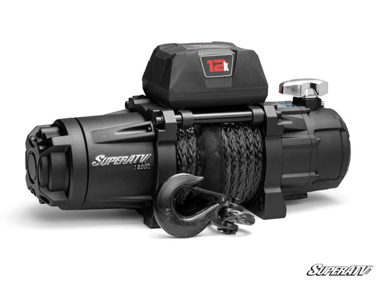 Superatv 12000 LB Winch With Wireless Remote & Synthetic Rope