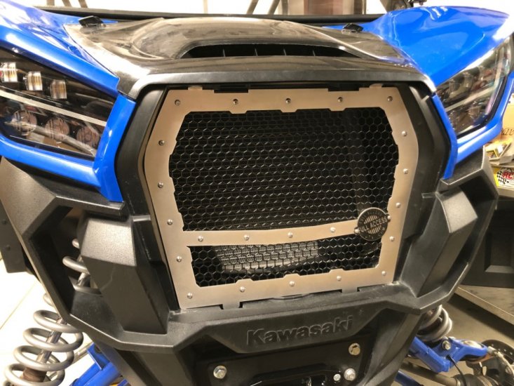 Kawasaki KRX & KRX4 Custom Grill SILVER W/Black Octagon Mesh