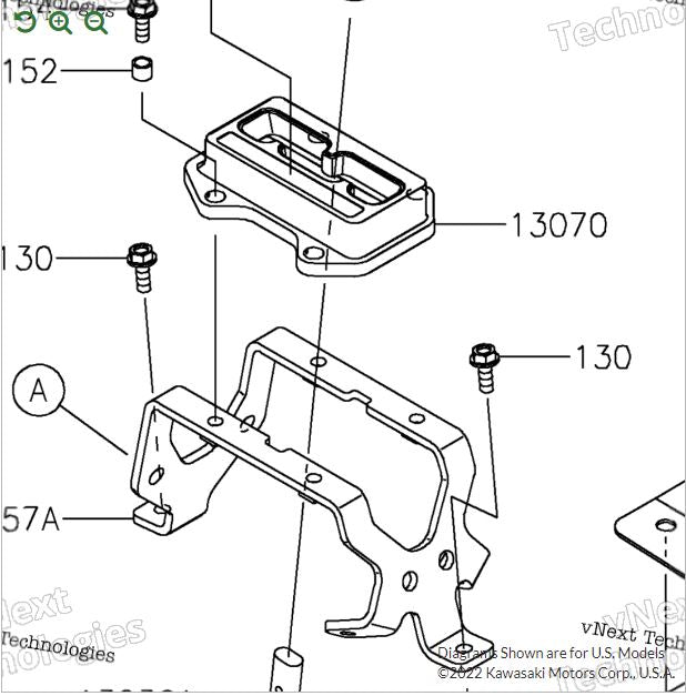 Kawasaki KRX & KRX4 1000 OEM Shifter Guide 13070-0894