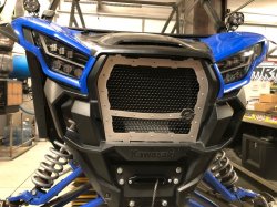 Kawasaki KRX & KRX4 Custom Grill SILVER W/Black Octagon Mesh