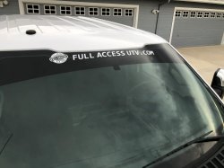 Full Access UTV Die Cut Windshield Decal 36" Sticker