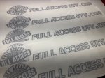 Full Access UTV Die Cut Windshield Decal 36" Sticker