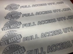 Full Access UTV Die Cut Windshield Decal 36" Sticker