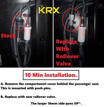 KRX & KRX4 1000 Fuel Tank Vent, Breather, Rollover Valve