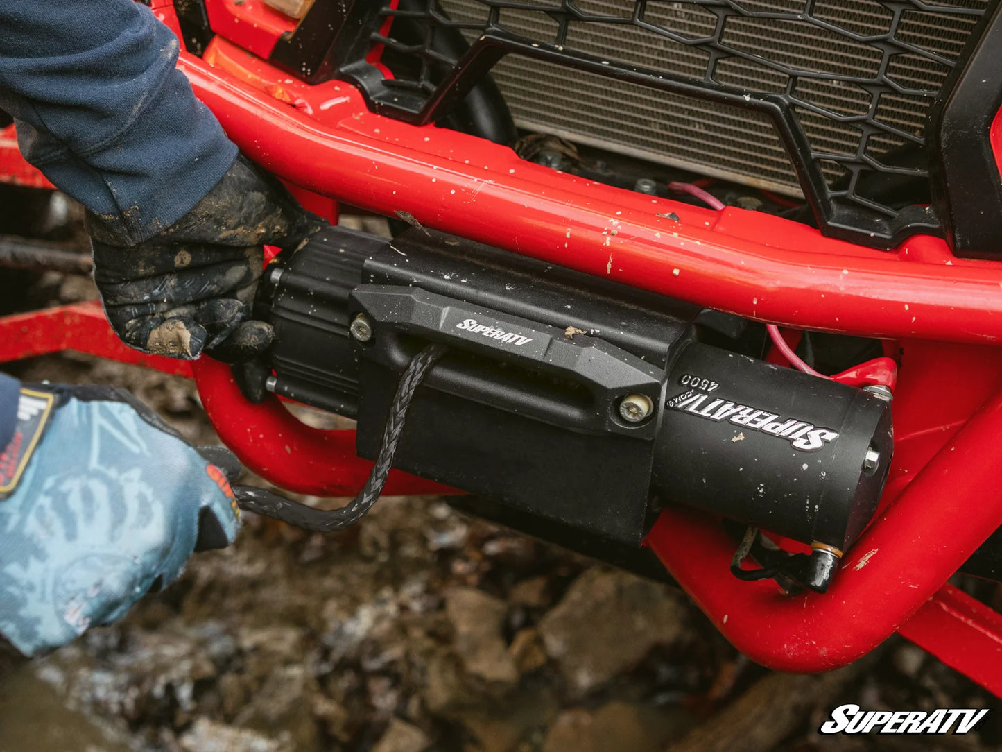 Superatv 4500 LB Winch With Wireless Remote & Synthetic Rope