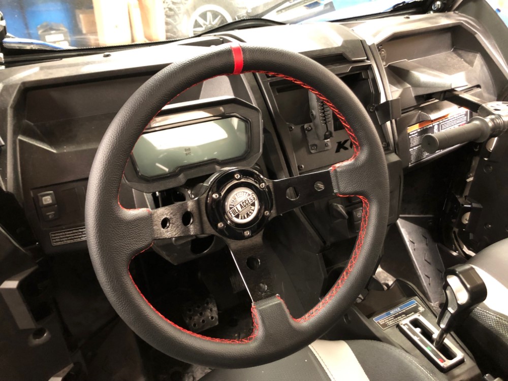 Kawasaki KRX & KRX4 1000 Leather Steering Wheel (RED) & Adapter