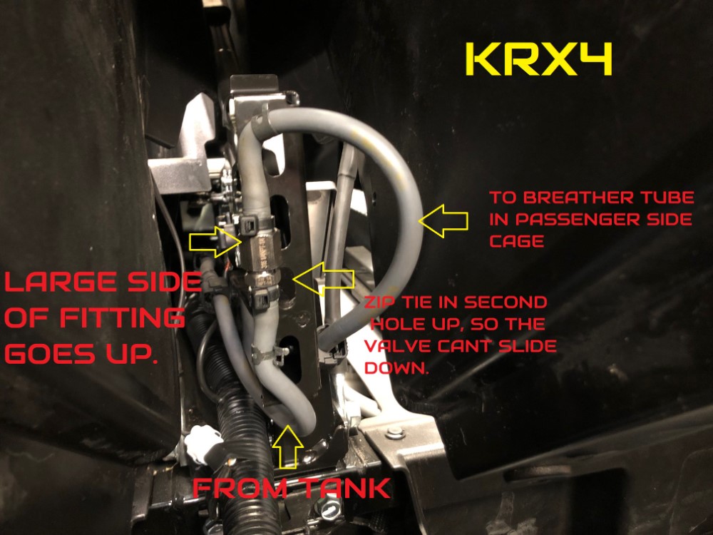 Krx & Krx4 1000 Fuel Tank Vent, Breather, Rollover Valve [krx06] - $18. 